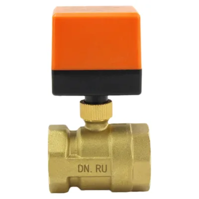 Кран DN.ru латунный RP.BRASS.120.MM.040 Ду40 Ру16 муфтовый электропривод 24В DC D160-00125