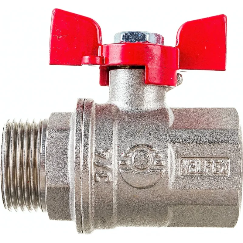 Шаровой кран VALFEX PREMIUM для воды, 3/4" ВР/НР, бабочка VF.218.NB1.034.PREMIUM