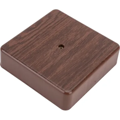 Распаечная коробка УРАЛ ПАК открытой проводки 100х100х29мм, темное дерево, без клеммы IP40 КР-513180100-060