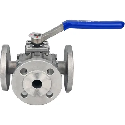 Шаровой полнопроходной кран DN.ru 316-316-PTFE-16 3-ходовой L-тип Ду15 Ру16 с ISO-фланцем D160-28046