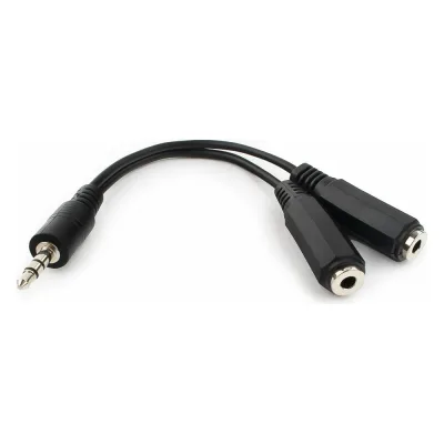 Кабель Cablexpert разветвитель аудио сигнала Jack 3.5(M) 3pin/2xJack 3.5(F), 10см, черный, пакет CCA-415-0.1M