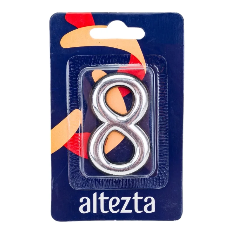 Дверная цифра Левша "8" ALTEZTA хром У4-9098.Х