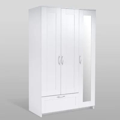 Шкаф Гуд ЛАКК СИРИУС 3 двери и 1 ящик, 117x50x190 см, белый 2.02.01.030.1
