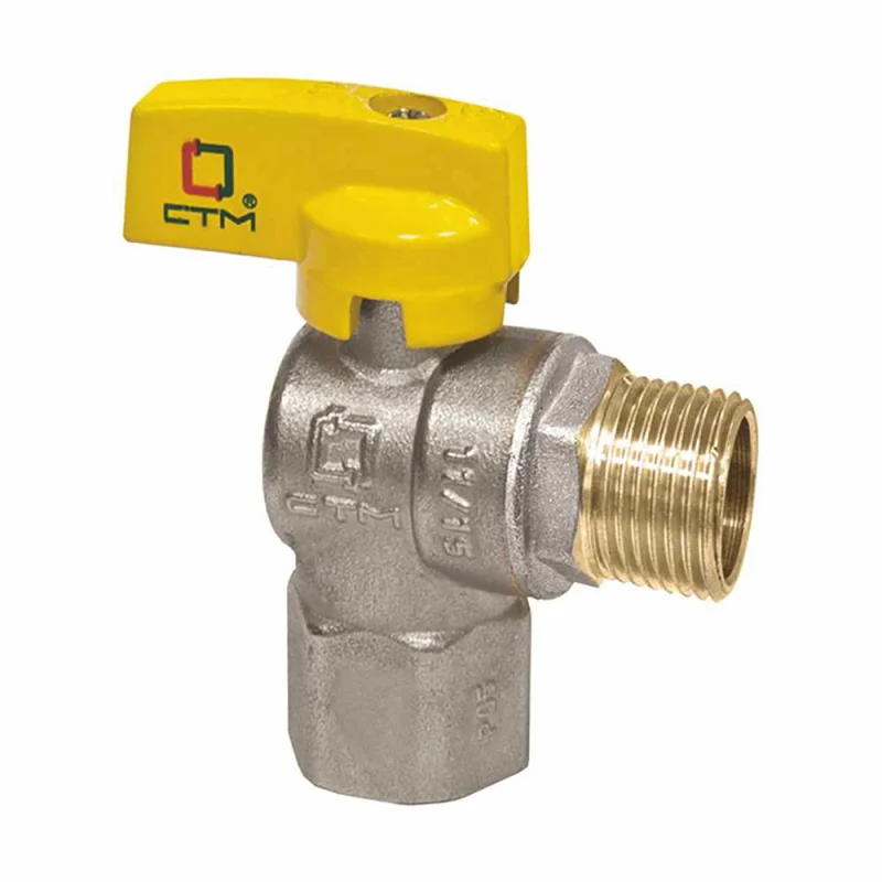 Кран шаровой газовый СТМ 3/4 ВР(г) х 3/4 НР(ш) бабочка угловой (CGLFMB34)