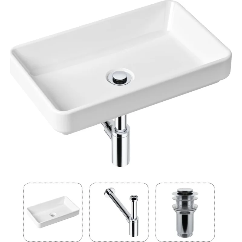 Накладная раковина для ванной Lavinia Boho Bathroom Sink Slim в комплекте 3 в 1 21520113