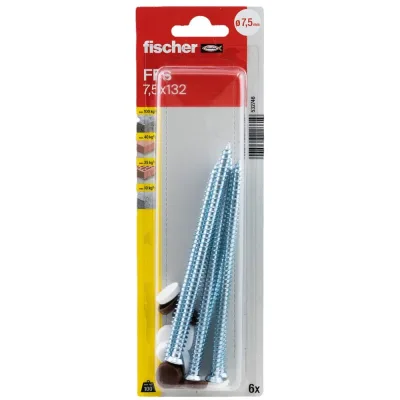 Шуруп для крепления рам fischer FFS 7,5x132 K 6 шт. 532746