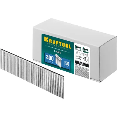 Гвозди для нейлера KRAFTOOL тип 18GA (47/300/F) 50мм, 5000 шт, 31785-50