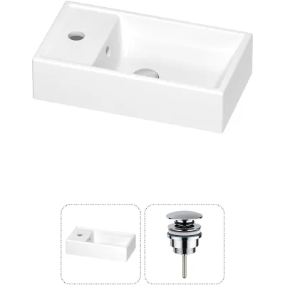 Раковина для ванной Wellsee WC Area в наборе 2 в 1: подвесная/накладная раковина; универсальный донный клапан в цвете хром 202011559