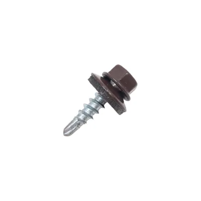Кровельный саморез Rizzel 4,8x35 RAL 8019 сверло №1, 250 шт 00000320880