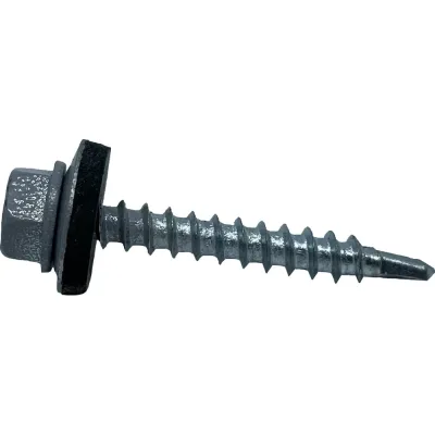 Кровельный саморез Rizzel 4,8x50 RAL 7004 сверло №1, 150 шт 00000319534