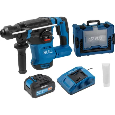 Аккумуляторный перфоратор BULL CBH 1826 Xcase, XLTpro, бесщеточный, 18 В, 2.6 Дж, 26 мм, 1x4 А*ч, з/у 1333735