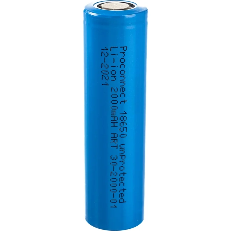 ΠΠΊΠΊΡΠΌΡΠ»ΡΡΠΎΡ 18650, unprotected, Li-ion, 2000 mAH PROCONNECT 30-2000-01