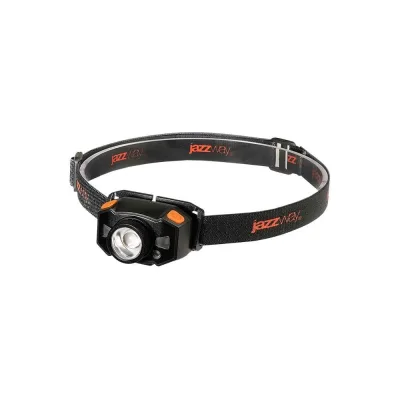 Аккумуляторный налобный фонарь Jazzway AccuH1-L5WZ-og zoom LED 5Вт + 2хRED SMD IP54 5 режимов: 100проц. 180лм 3.5ч/50проц. 110лм 5.5ч/30проц. 65лм 15ч/красн. 28ч/мигающ. красн. 12ч аккум. 0.8А.ч управл. жестами черн./оранж. 5036611