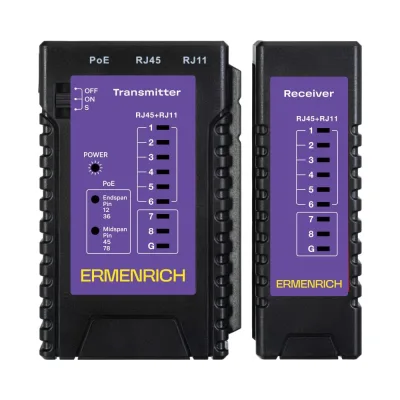 Кабельный тестер Ermenrich NetGeeks NP10, фиолетовый 85300