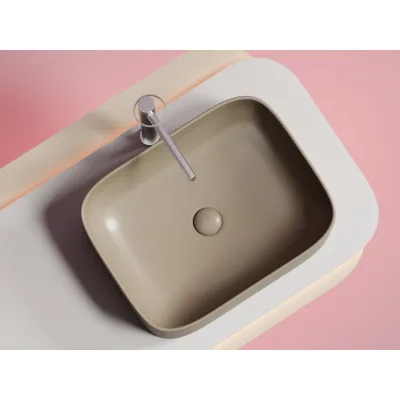 Накладная чаша умывальник Ceramicanova Element прямоугольная (цвет капучино матовый) 505_380_150мм CN6052MC