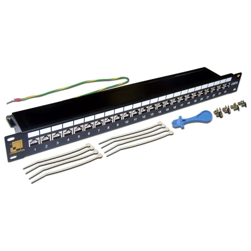 Патч-панель LANMASTER 19 , 24 порта RJ-45, категория 6, STP, 1U, LAN-PPL24S6