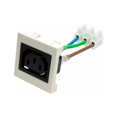 Розетка LANMASTER IEC 60320 C13, 10A, 250V, формата Mosaic, 45x45 мм LAN-SIP-23IEC-C13
