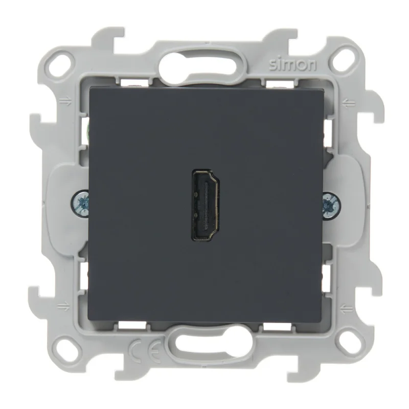 Розетка HDMI Simon 24 Harmonie встраиваемая графит (2411094-038)