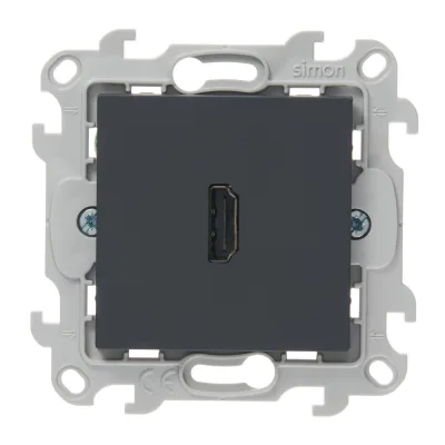 Розетка HDMI Simon 24 Harmonie встраиваемая графит (2411094-038)