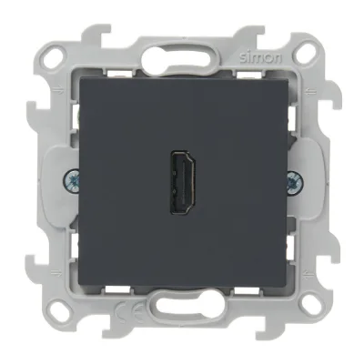Розетка HDMI Simon 24 Harmonie встраиваемая графит (2411094-038)