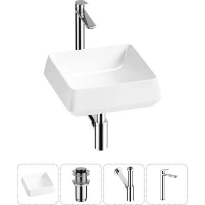Комплект 4 в 1 Lavinia Boho Bathroom Sink накладная раковина 38x38 см 3331110 20215420R