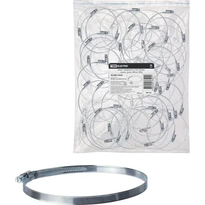 Червячный хомут TDM ELECTRIC d 130-150 мм, цинк, 100 шт. SQ1807-0359
