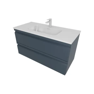 Комплект мебели AQUATEK AQ77100-MG Тумба 100см ВЕГА с раковиной AQ4100-00, 2 ящика, цвет серый мат 00000145030