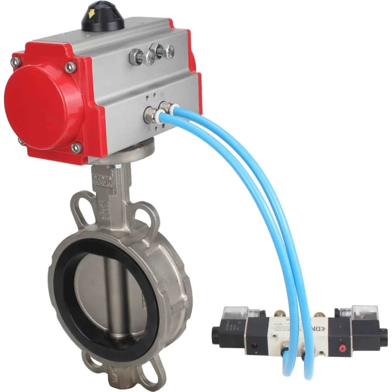 Затвор DN.ru 304-304-EPDM-2W-Fb-H Ду50 Ру16 пневмопривод, пневмораспределитель D050-46866