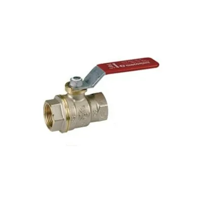 Шаровой кран Giacomini, R910, DADO, 2, ВВ, ручка-рычаг красный, никелированный R910X028