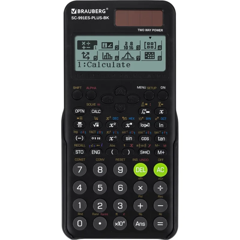 Калькулятор инженерный BRAUBERG SC-991ES-PLUS-BK (164x80 мм) 552 функций, 10+2 разр., черный 272651
