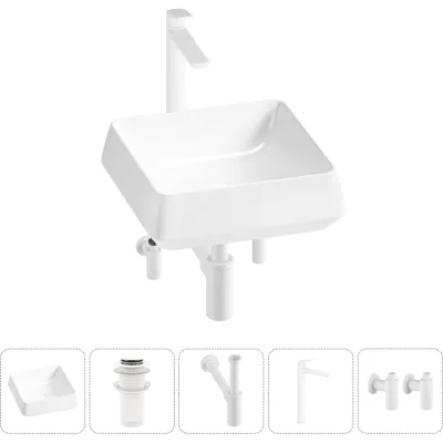 Комплект 5 в 1 Wellsee Lavinia Boho Bathroom Sink накладная раковина 38x38 см 3331110 20215427R