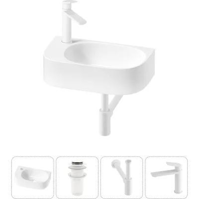 Комплект 4 в 1 Lavinia Boho Bathroom Sink накладная/подвесная раковина 40x22 см 20216340R