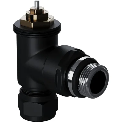 Набор термостатический угловой Royal Thermo Design Pro 15 мм, М30x1.5, черный НС-1646650