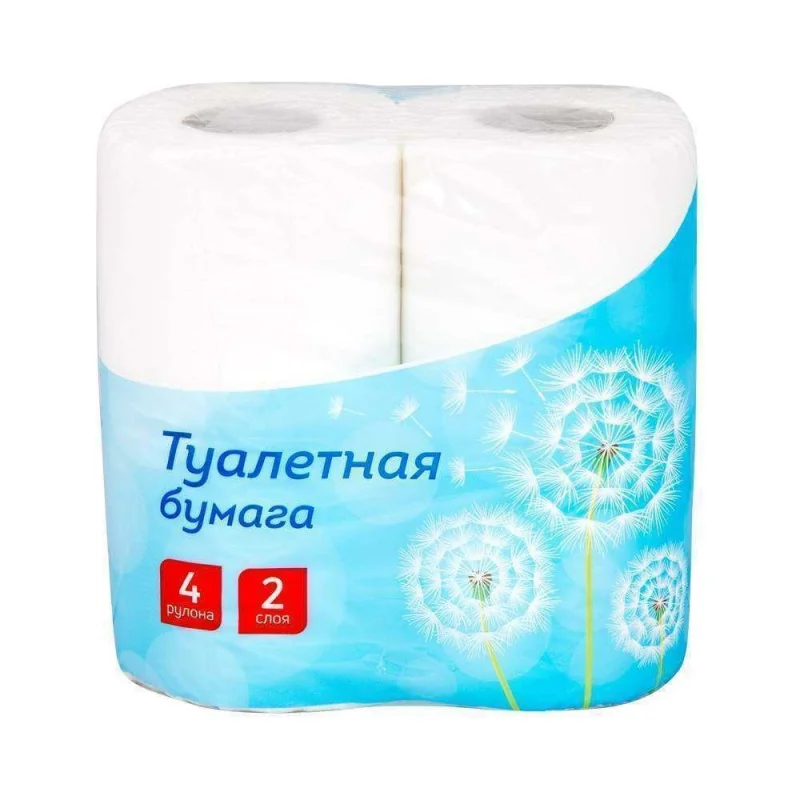 Туалетная бумага OfficeClean 2 слоя, 4 шт, тиснение, белая 249814