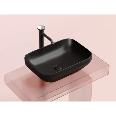 Накладная чаша умывальник Ceramicanova Element прямоугольная (цвет черный матовый) 500_359_145мм CN6055MB