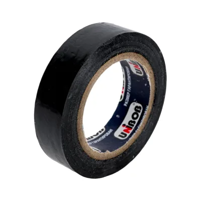Изолента ПВХ UNIBOB 15 мм х 10 м, черная, 130 мкм 211767