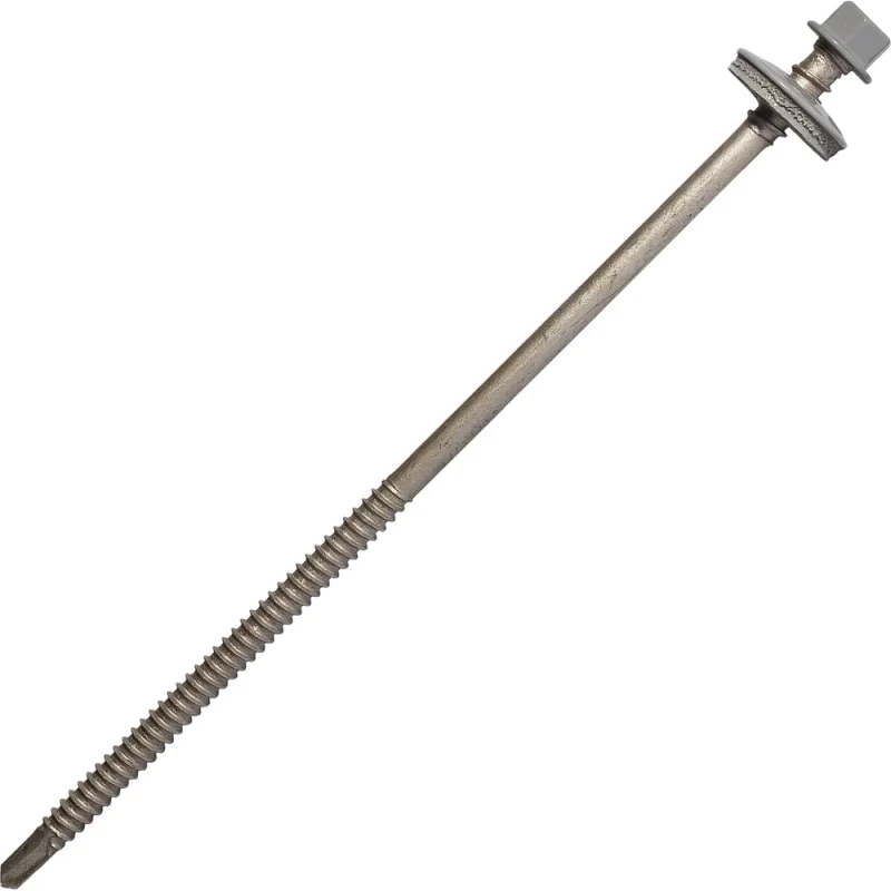 Саморез для сэндвич-панелей HARDWEX ТМ HWX5-P10-6.3/5.5x160 мм, св.№3, RUSPERT, RAL 7004, 50 шт. 5190002407435