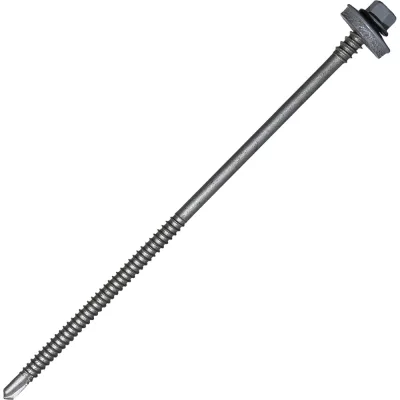 Саморез для сэндвич-панелей HARDWEX ТМ HWX5-P10-6.3/5.5x160 мм, св.№3, RUSPERT, RAL 9006, 50 шт. 5190002407510