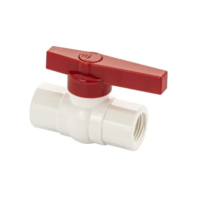 Кран шаровый Санакс 1/2" г/г, резьбовой, ручка-рычаг, серия МАК, из ПВХ (PVC-U) пластика, цвет БЕЛЫЙ. 470