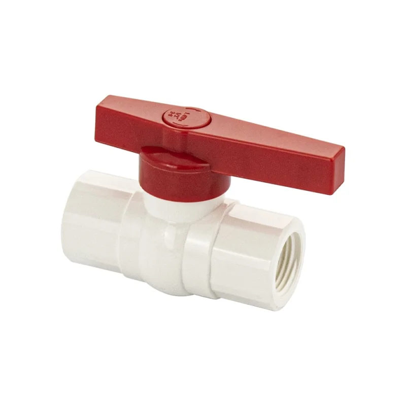 Кран шаровый Санакс 1/2" г/г, резьбовой, ручка-рычаг, серия МАК, из ПВХ (PVC-U) пластика, цвет БЕЛЫЙ. 470