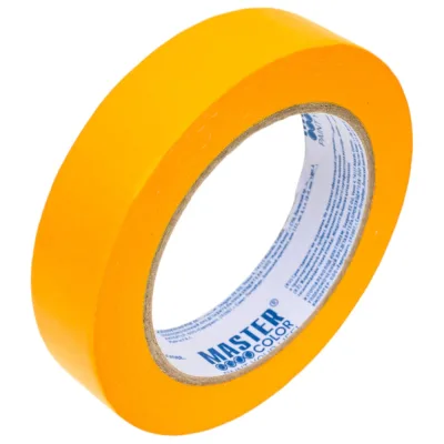 Малярная лента MASTER COLOR золотистая, рисовая бумага, термостойкая до 120C, 25 мм х 50 м 30-6125