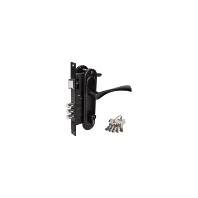 Врезной замок Marlok 70/L76 3RB 3 ригеля, межосевое расстояние 70 мм, BL черный 037189