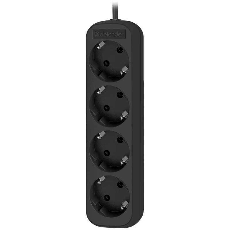 Удлинитель DEFENDER с заземлением M450 5.0 м, 4 розетки, черный 99327