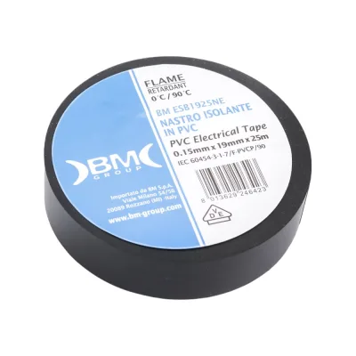 Изолента ПВХ 19 мм x 25 м, цвет черный BM Group BM-ESB1925NE