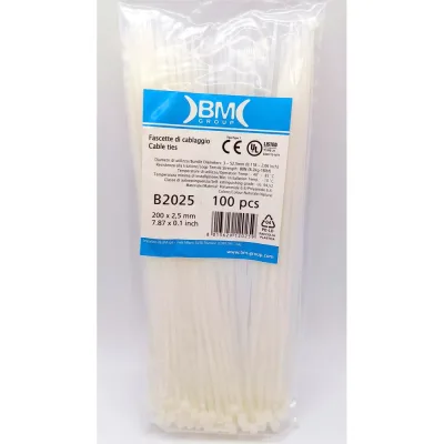 Кабельная стяжка BM Group цвет естественный, 200x2,5 мм, 100 шт. BM-B2025