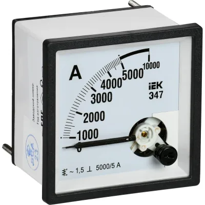 Амперметр IEK э47 5000/5а, класс точности 1.5, 72x72мм IPA10-6-5000-E