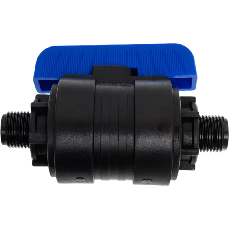Компрессионный шаровой кран VALFEX ПНД НР/НР резьба разборный 1/2"-1/2" Ду20 1210220012012