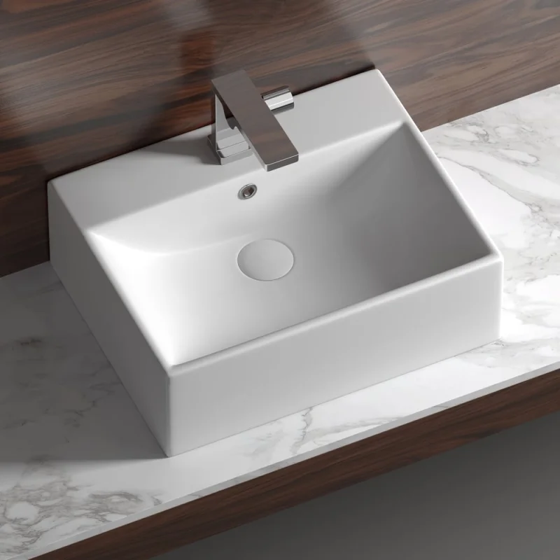 Умывальник чаша Ceramicanova Element накладная, прямоугольная 500x410x160 мм CN6040