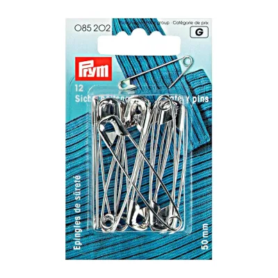 Английские булавки PRYM 12 шт 50 мм 085202 сталь под никель 502452