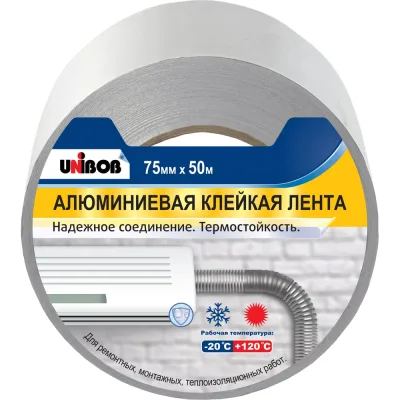Клейкая лента Unibob алюминиевая 75ммх50м 37285